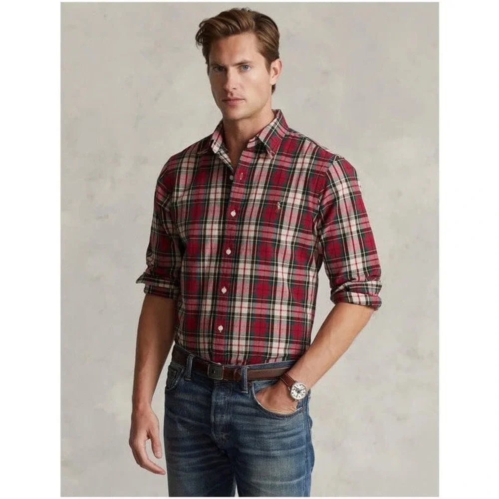 Polo Ralph Lauren Plaid Oxford Shirt Classic Fit Green Red Cotton XXL NWOT